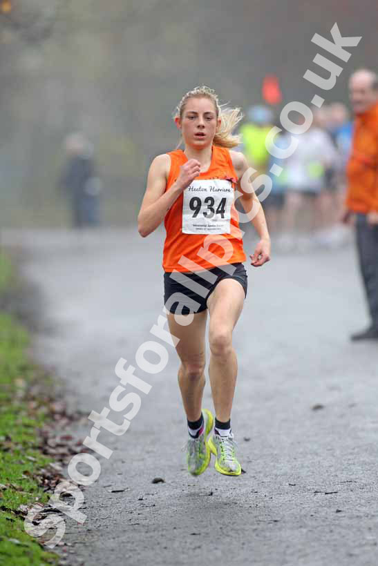Junior womens winner 934, Heaton Harriers Memorial Road Race.